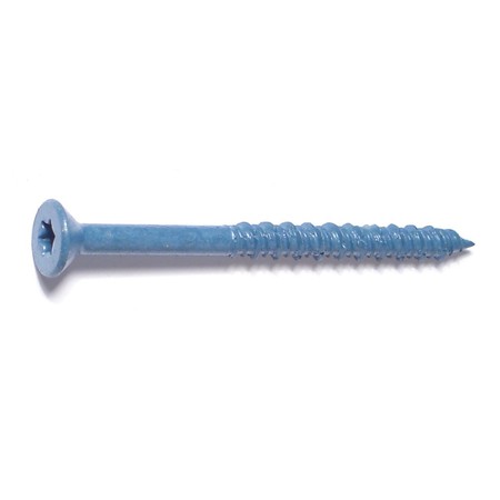 TORQUEMASTER Masonry Screw, 1/4" Dia., Flat, 3 1/4 in L, Steel Blue Ruspert, 100 PK 51231